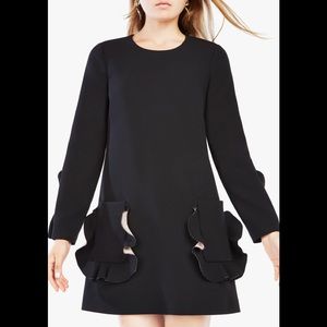 Bcbg Nikita black ruffle shift dress. NWT. Size M.